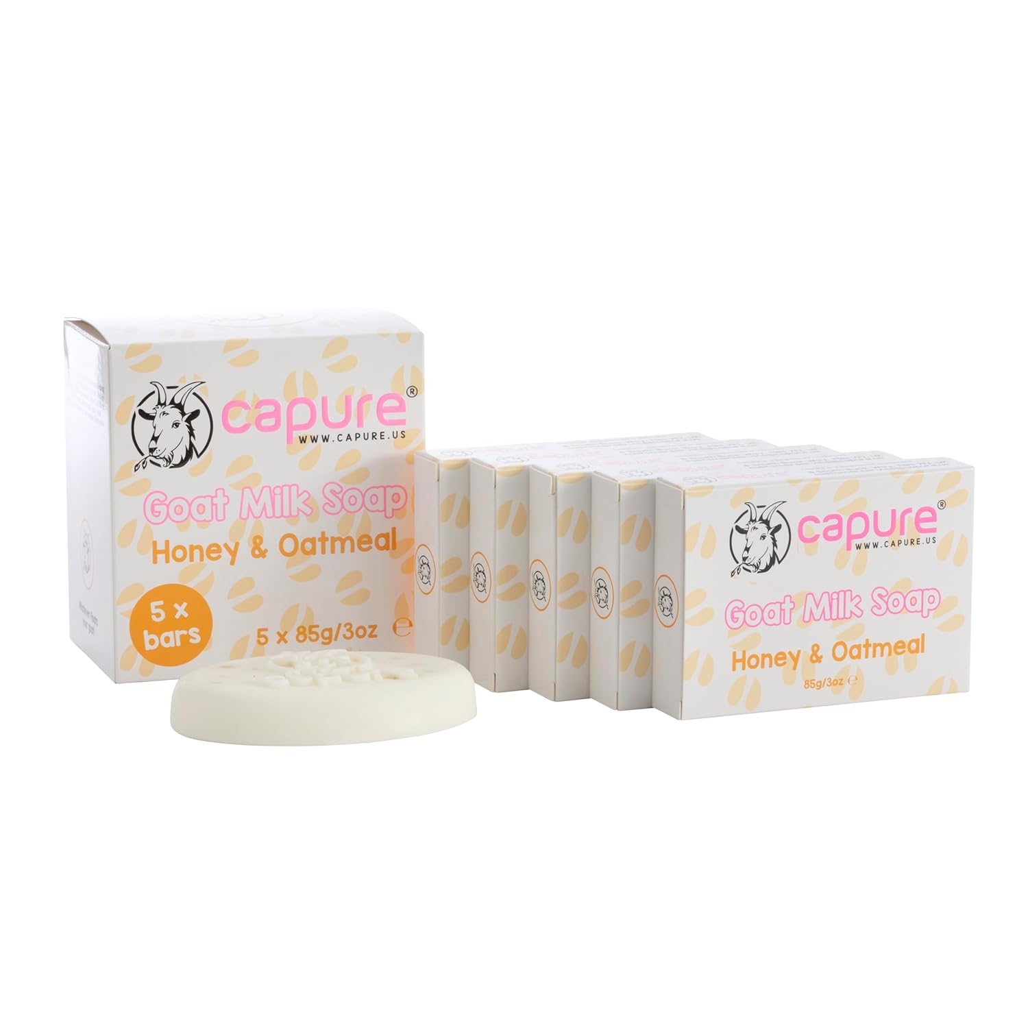 Goat Milk Soap Honey & Oatmeal 5 Pack (5 x 3oz)